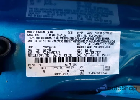 2015 Ford C-Max Premium Sel из США, поврежденный, VIN 1FADP5CU1FL107208